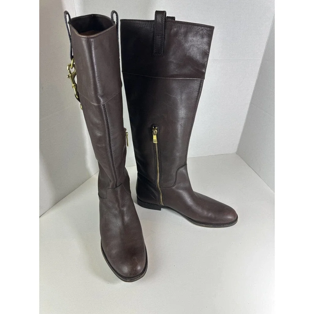 Coach Martta Tall Riding Boots Brown Leather Shoes Women's Size 8.5 B - Picture 10 of 16